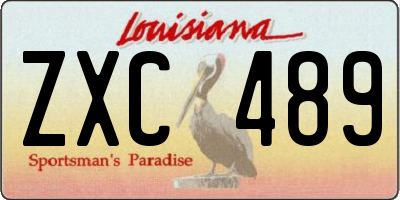 LA license plate ZXC489