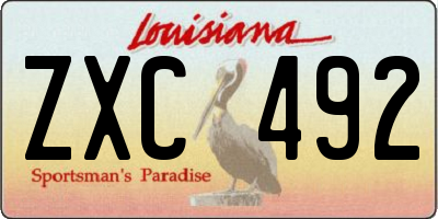 LA license plate ZXC492