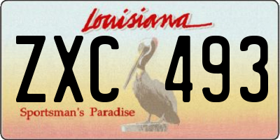 LA license plate ZXC493