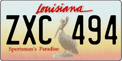 LA license plate ZXC494