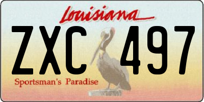 LA license plate ZXC497