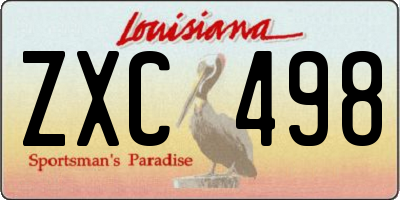 LA license plate ZXC498