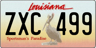 LA license plate ZXC499