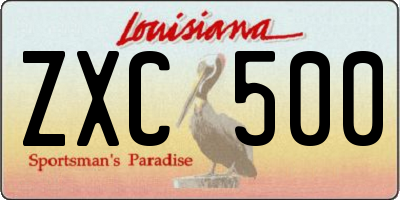 LA license plate ZXC500