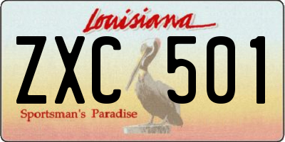 LA license plate ZXC501