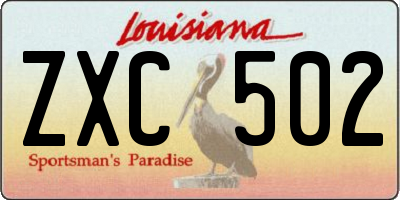 LA license plate ZXC502