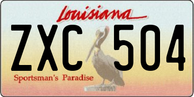 LA license plate ZXC504