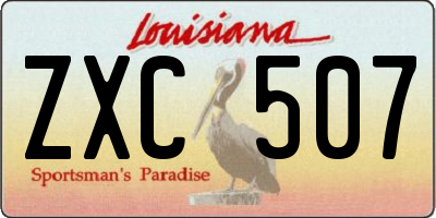 LA license plate ZXC507