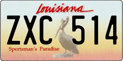 LA license plate ZXC514