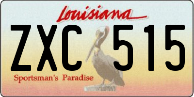 LA license plate ZXC515