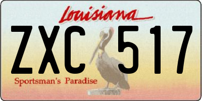 LA license plate ZXC517