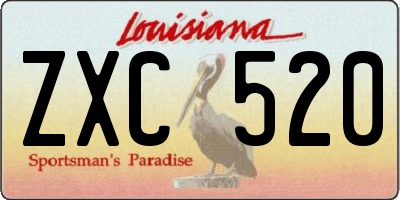 LA license plate ZXC520