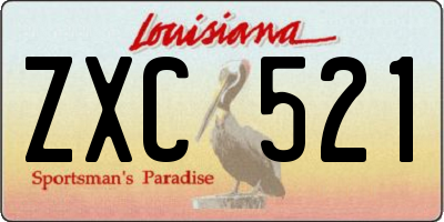 LA license plate ZXC521