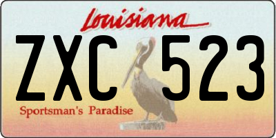 LA license plate ZXC523