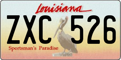 LA license plate ZXC526