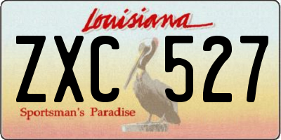 LA license plate ZXC527