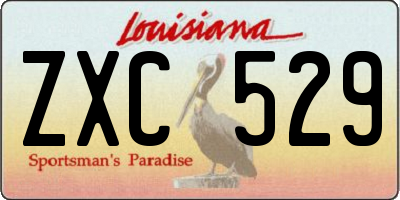 LA license plate ZXC529