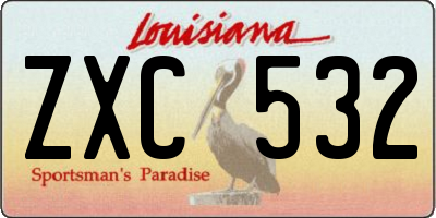 LA license plate ZXC532