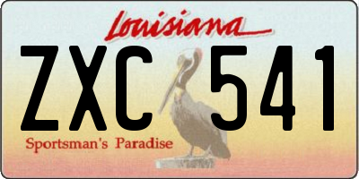 LA license plate ZXC541