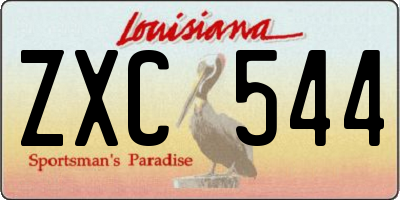 LA license plate ZXC544