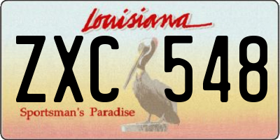 LA license plate ZXC548