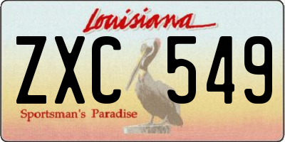 LA license plate ZXC549