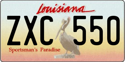 LA license plate ZXC550