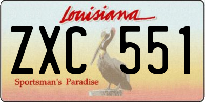 LA license plate ZXC551