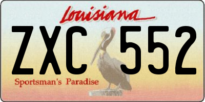 LA license plate ZXC552