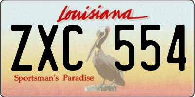 LA license plate ZXC554