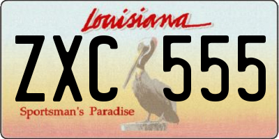 LA license plate ZXC555