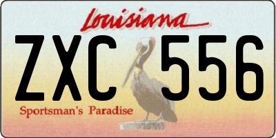 LA license plate ZXC556