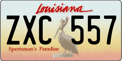 LA license plate ZXC557