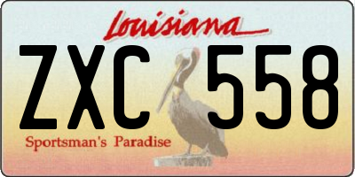 LA license plate ZXC558