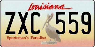 LA license plate ZXC559