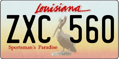 LA license plate ZXC560