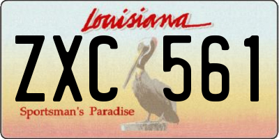 LA license plate ZXC561