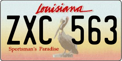 LA license plate ZXC563