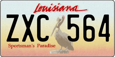 LA license plate ZXC564