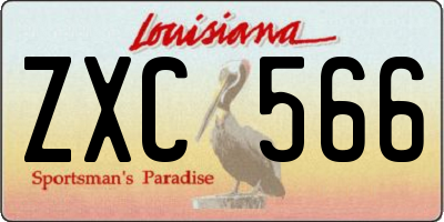 LA license plate ZXC566