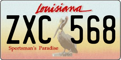 LA license plate ZXC568