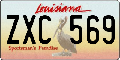 LA license plate ZXC569