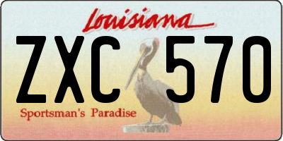 LA license plate ZXC570