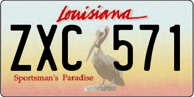 LA license plate ZXC571