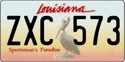 LA license plate ZXC573