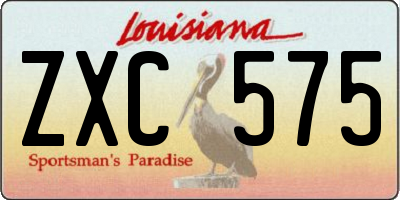 LA license plate ZXC575