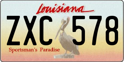 LA license plate ZXC578