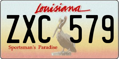 LA license plate ZXC579