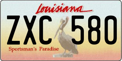 LA license plate ZXC580