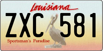 LA license plate ZXC581